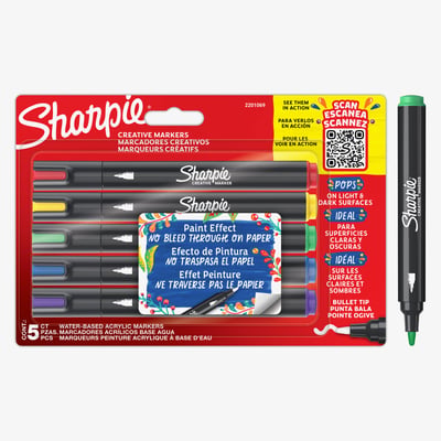 Sharpie Acrylic Creative Marker - Bullet Point - Assorted (Blister of 5)