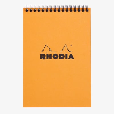 Rhodia Classic Wirebound Notepad - Large - Orange - Squared