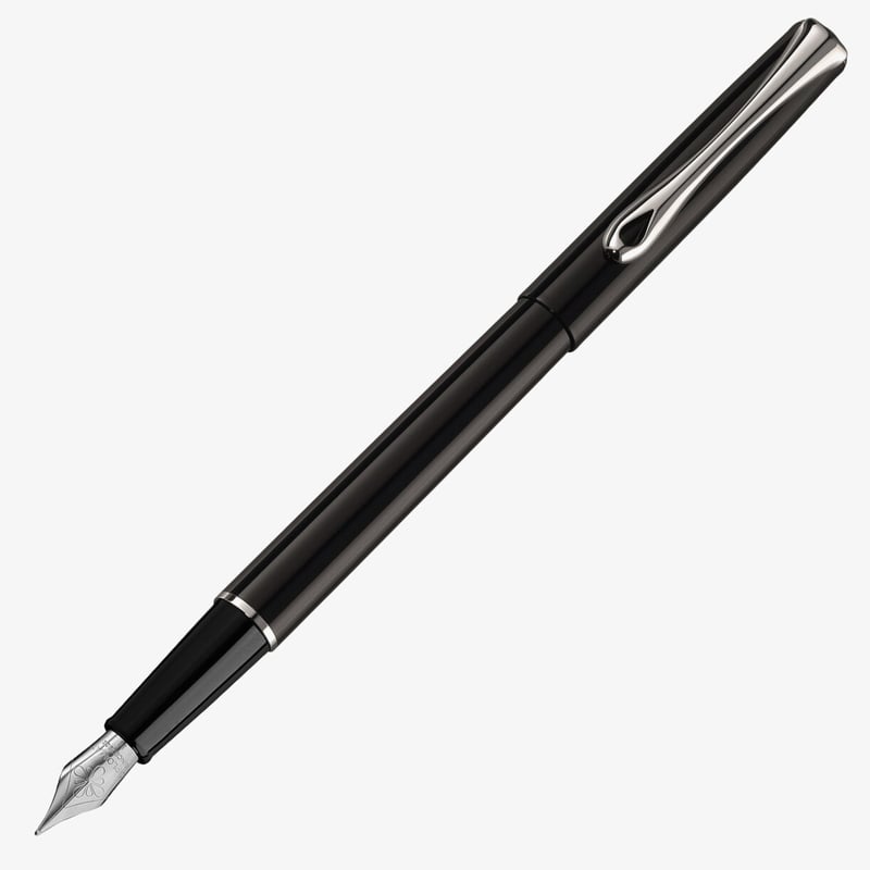 Diplomat Diplomat Traveller Fountain Pen - Gloss Black Chrome Trim