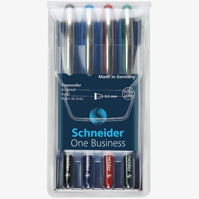 Schneider Schneider One Business Rollerball Pens - Assorted Colours (Pack of 4)