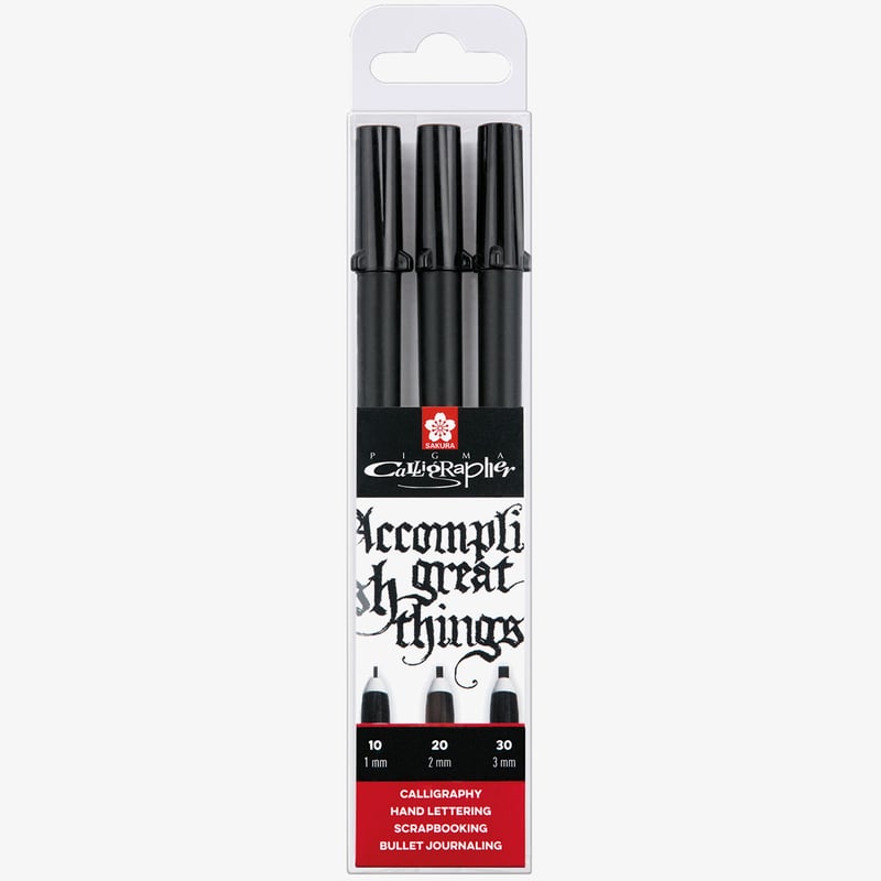 Sakura Sakura Pigma Calligraphy Pens - Black (Pack of 3)