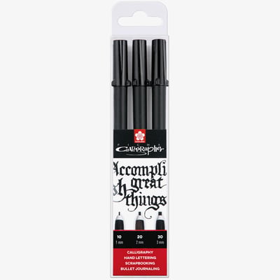 Sakura Sakura Pigma Calligraphy Pens - Black (Pack of 3)