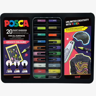 POSCA Groovy Colours Paint Marker Set - Assorted Colours - Case of 20 (Limited Edition)