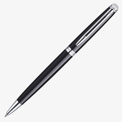 Waterman Hemisphere Ballpoint Pen - Gloss Black Chrome Trim
