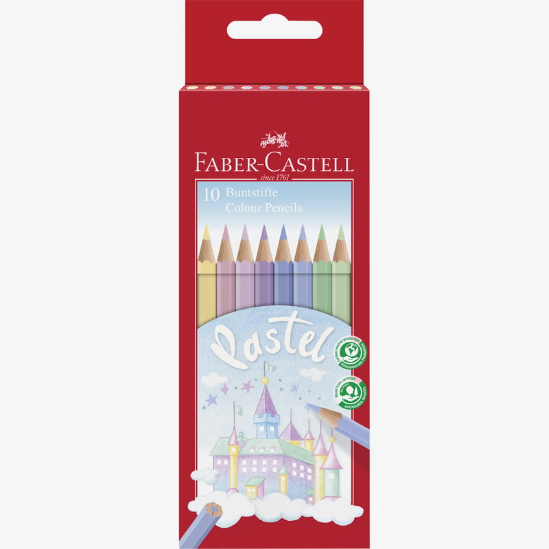 Faber-Castell Faber-Castell Colour Pencils - Pastel (Box of 10)