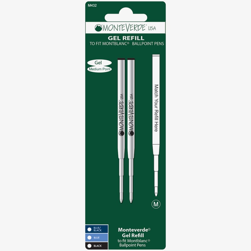 Monteverde Monteverde Capless Gel Refill To Fit Montblanc (Blister of 2)