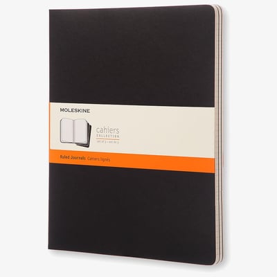 Moleskine Cahier Extra Extra Large Journal - Ruled - Set of 3 - Assorted