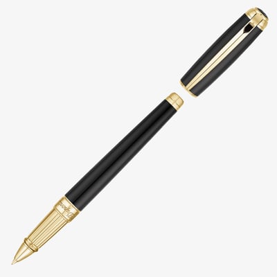 S.T. Dupont Line-D Large Rollerball Pen - Black & Gold