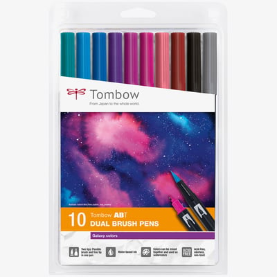 Tombow Tombow ABT Dual Brush Pens - Galaxy Colours (Pack 10)