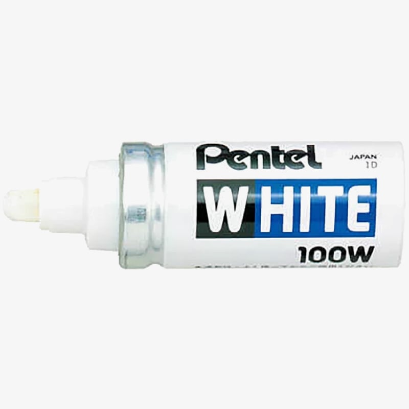 Pentel Pentel X100W Permanent Marker - Broad Bullet Tip - White