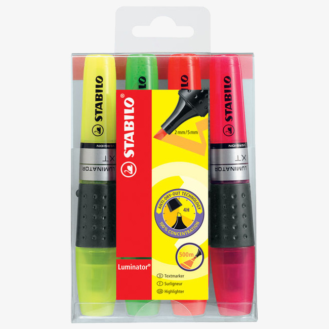STABILO STABILO Luminator Highlighter Pen - Assorted Colours (Pack of 4)