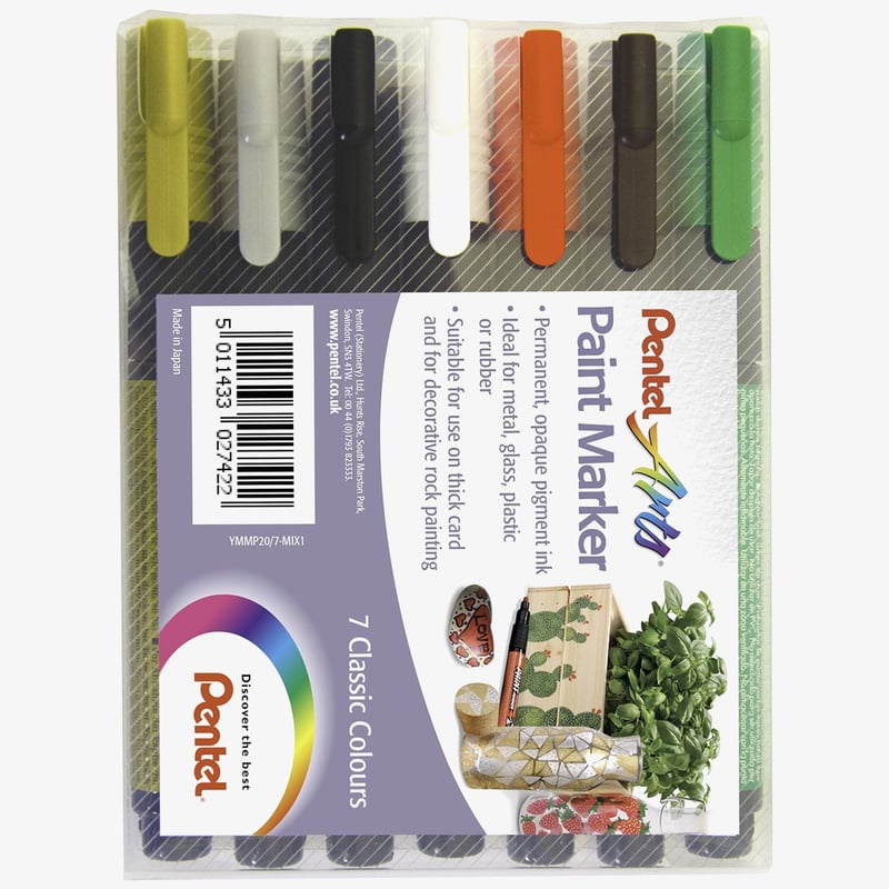 Pentel Pentel Arts Paint Markers - Bullet Tip - Classic Colours (Wallet of 7)