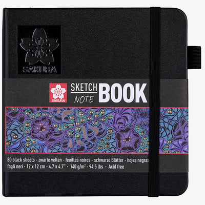 Sakura Sketchbook - Black Pages - 12 x 12cm