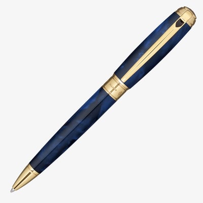 S.T. Dupont Line-D Large Ballpoint Pen - Atelier Blue & Palladium