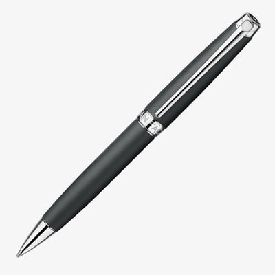 Caran d'Ache Léman Ballpoint Pen - Matt Black Lacquer Rhodium Trim