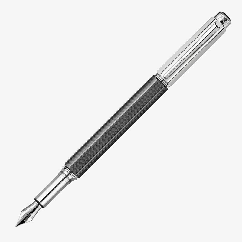 Caran d'Ache Caran d'Ache Varius Carbon Fibre Fountain Pen - Silver