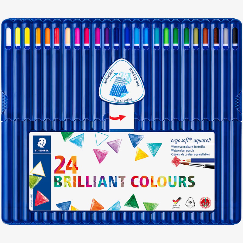 Staedtler Staedtler Ergosoft Aquarell Triangular Watercolour Pencils - Assorted Colours (Pack of 24)