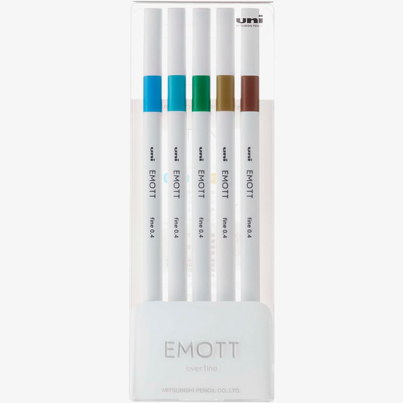 Uni-Ball Uni-Ball PEM-SY Emott Fineliner Pens - Island Colours (Pack of 5)