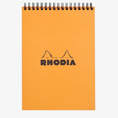 Rhodia Classic Wirebound Notepad - Large - Orange - Lined