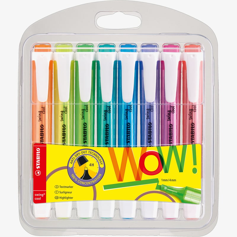 STABILO STABILO swing cool Highlighter - Wallet of 8 - Assorted Colours