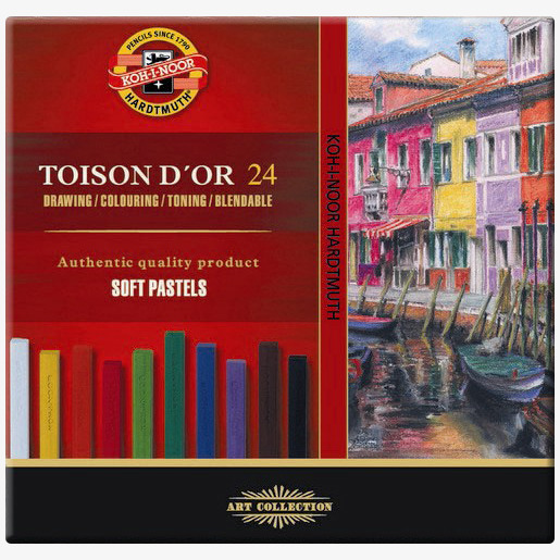 Koh-I-Noor Koh-I-Noor 8584 Artist's Square Dry Chalks - Assorted Colours (Pack of 24)