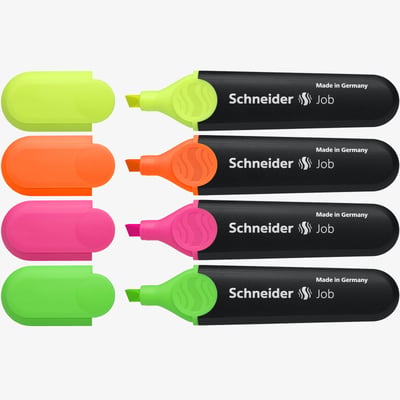 Schneider Schneider Job Highlighters - Assorted Colours (Pack of 4)