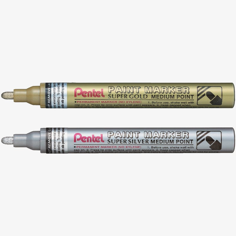 Pentel Pentel Arts Paint Markers - Medium - Gold & Silver (Pack of 2)