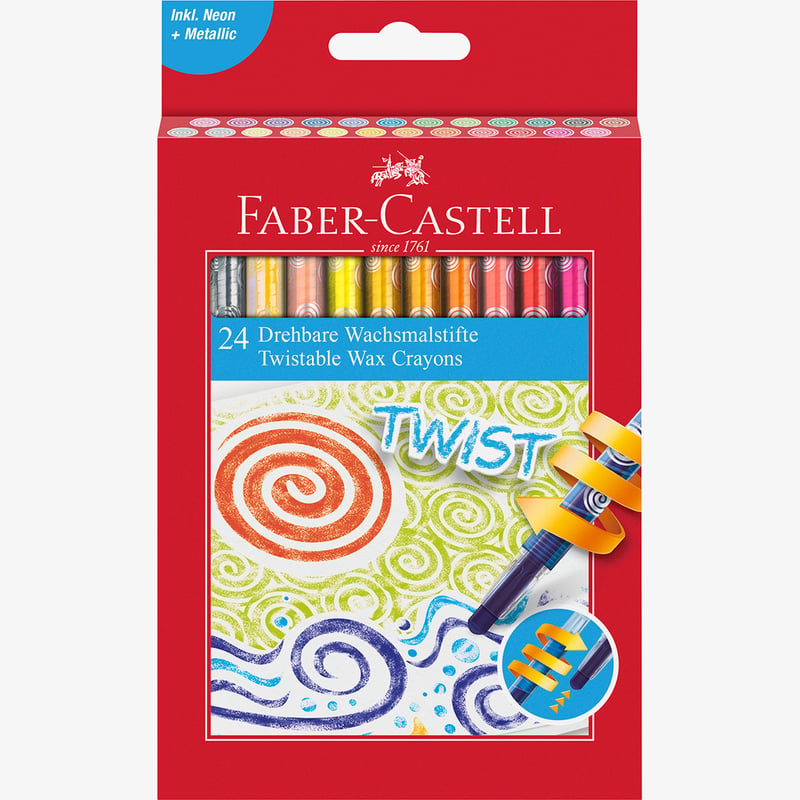 Faber-Castell Faber-Castell Jumbo Twist Colouring Crayons - Assorted Colours (Pack of 24)