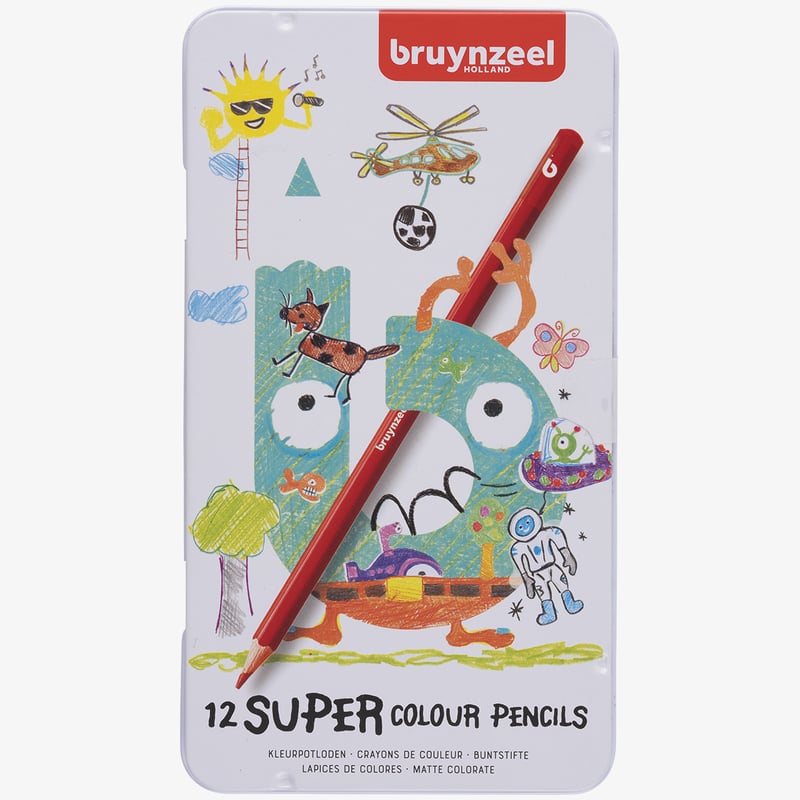 Bruynzeel Bruynzeel Super Colour Pencils - Assorted Colours (Pack of 12)