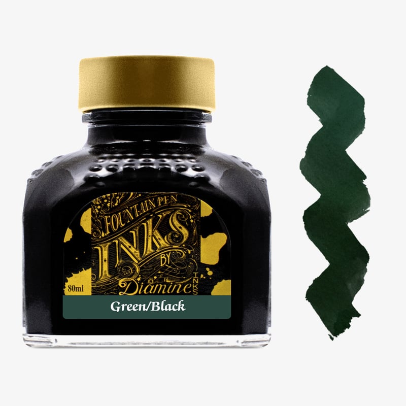 Diamine Inks Diamine Ink Bottle 80ml - Green Black