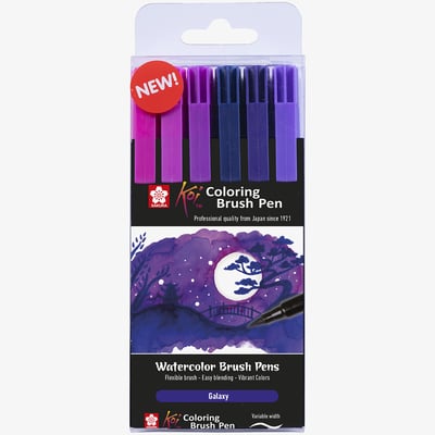 Sakura Sakura Koi Coloring Brush Pen Set - Galaxy - Pack of 6