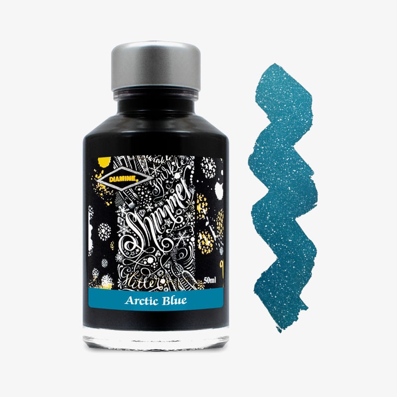 Diamine Inks Diamine Shimmering Ink Bottle 50ml - Arctic Blue