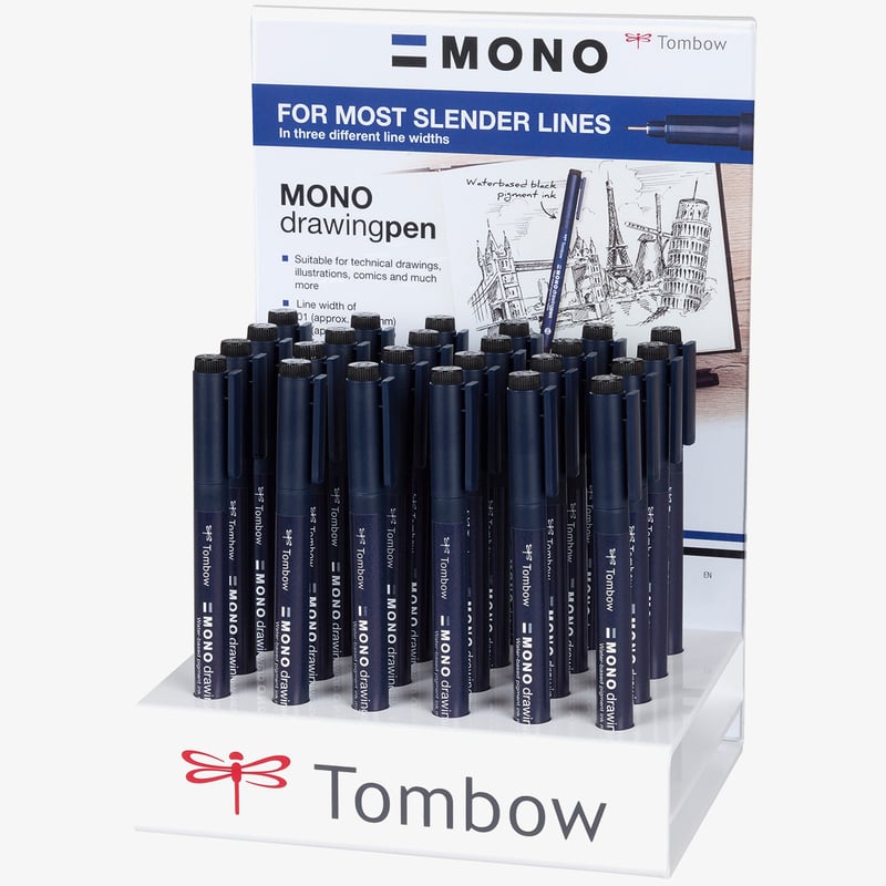 Tombow Tombow Mono Drawing Pen - Assorted Tip Sizes (Pack of 24)