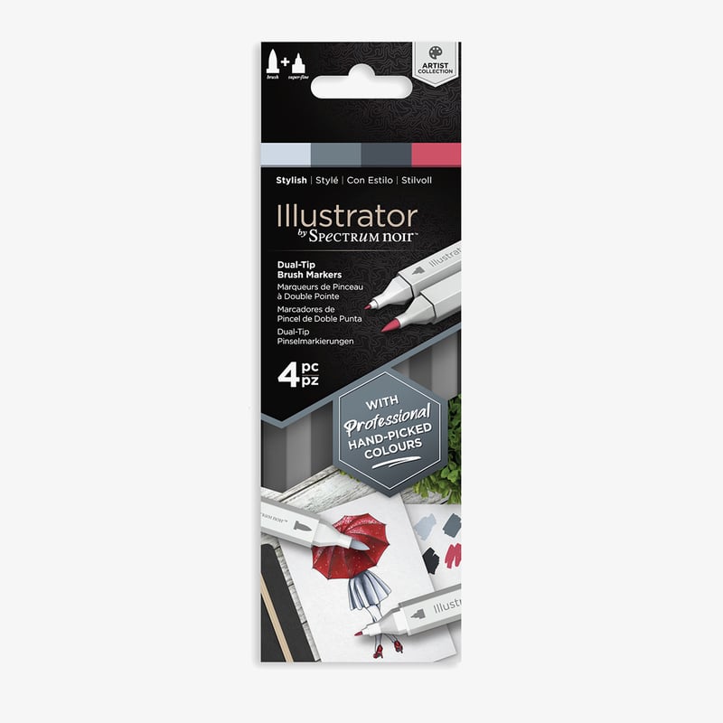 Spectrum Noir Spectrum Noir Illustrator Markers - Stylish (Pack Of 4)