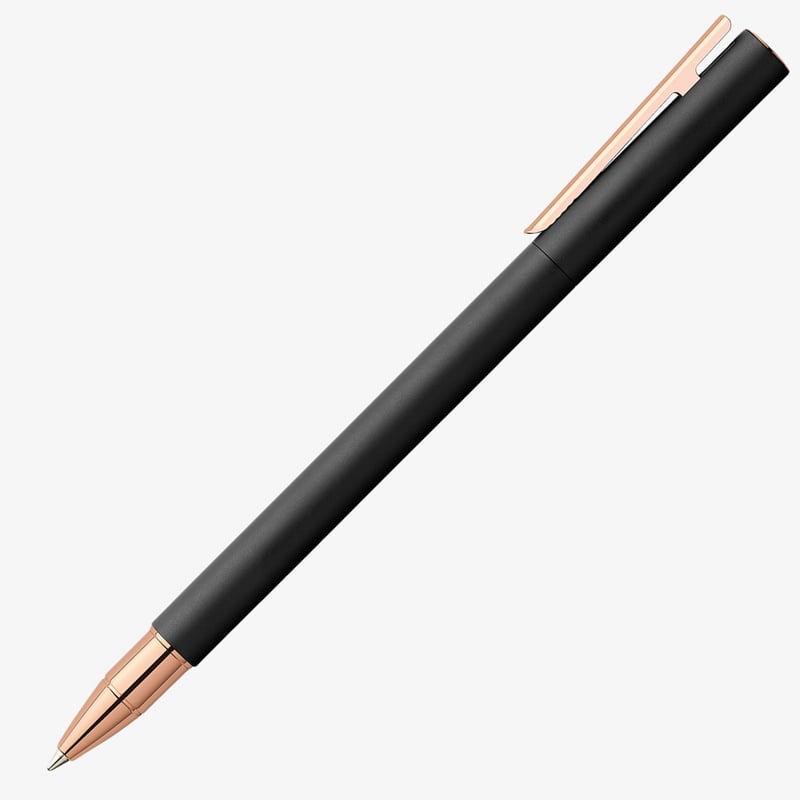 Faber-Castell Faber-Castell Neo Slim Rollerball Pen - Matte Black Rose Gold Trim