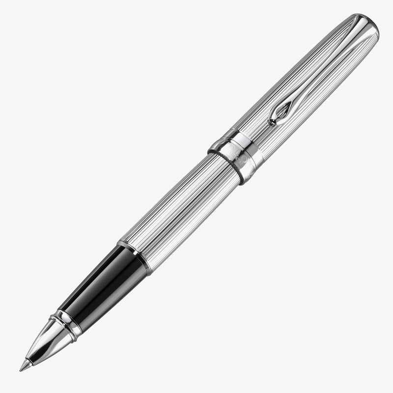 Diplomat Diplomat Excellence A2 Rollerball Pen - Guilloche Lined Chrome