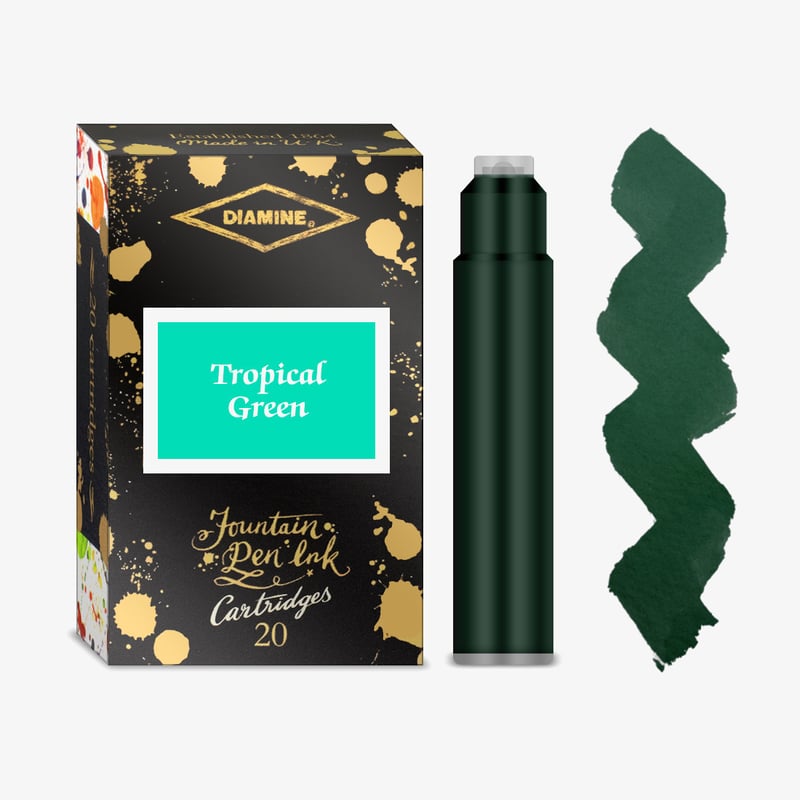 Diamine Inks Diamine Ink Cartridge - Tropical Green (Pack of 20)