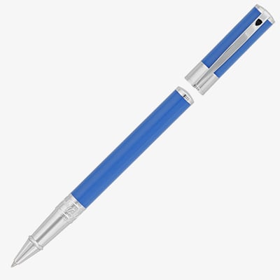 S.T. Dupont D-Initial Rollerball Pen - Light Blue & Chrome