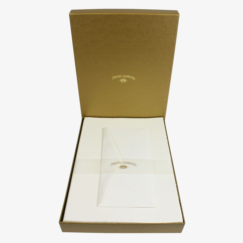 Crown Mill Crown Mill Golden Line DL 100gsm Set of 25 Sheets and Envelopes - White