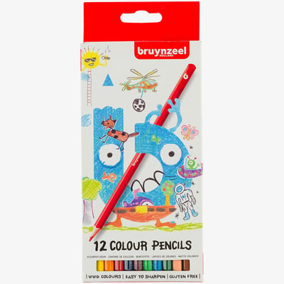 Bruynzeel Kids Colouring Pencils - Assorted Colours (Pack of 12)