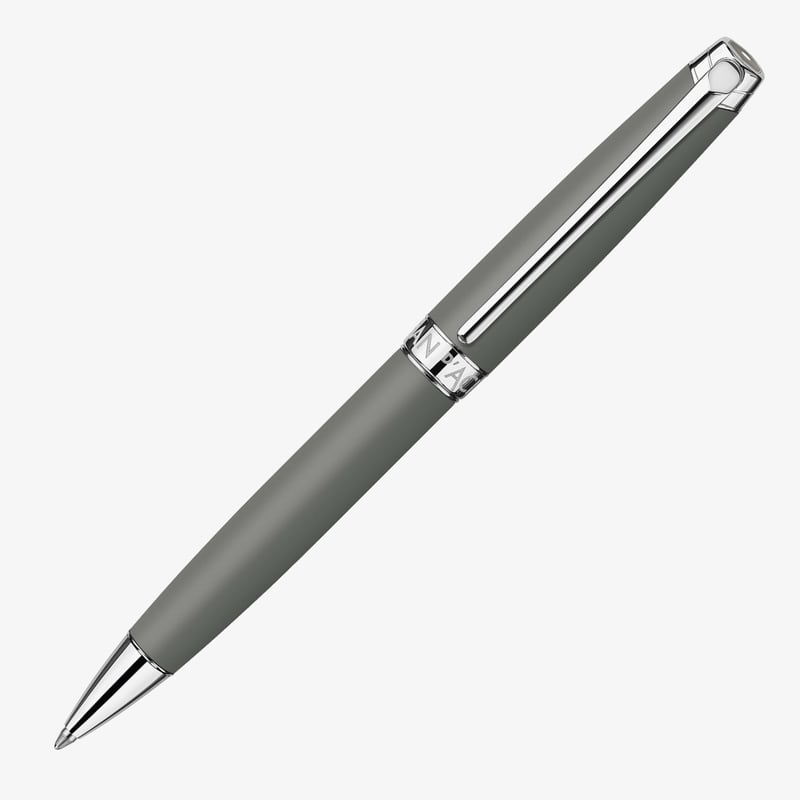 Caran d'Ache Caran d'Ache Léman Ballpoint Pen - Matt Grey Lacquer Rhodium Trim