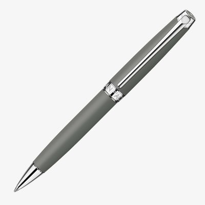 Caran d'Ache Léman Ballpoint Pen - Matt Grey Lacquer Rhodium Trim