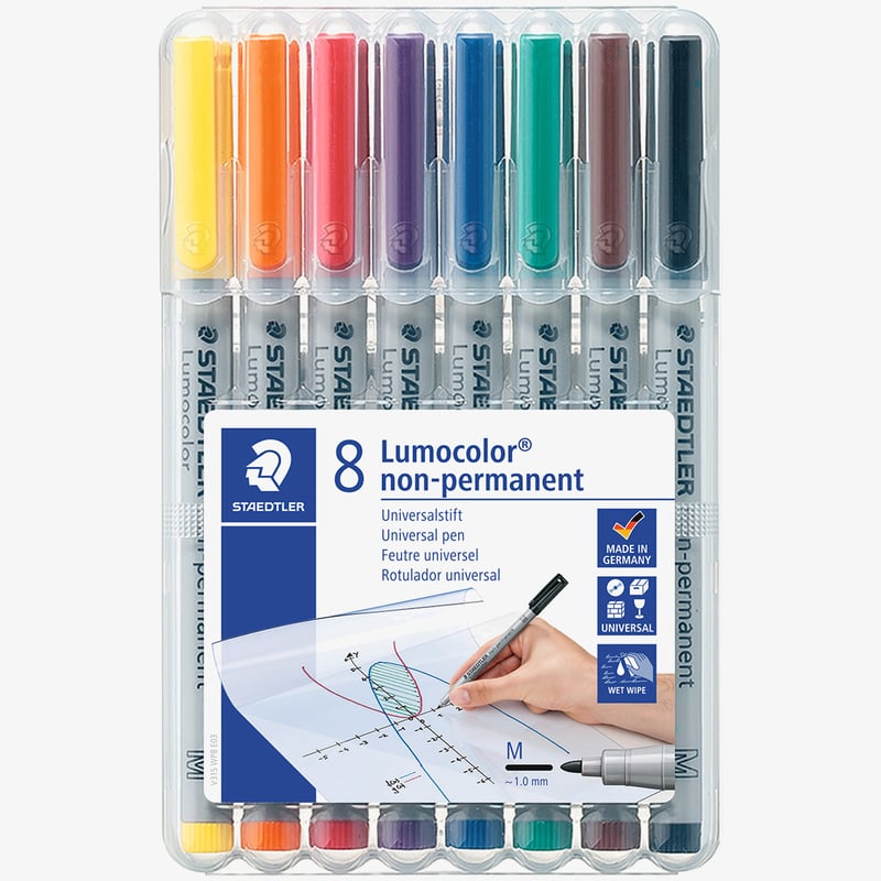 Staedtler Staedtler Lumocolor Nonpermanent Pen - Medium - Assorted Colours (Pack of 8)