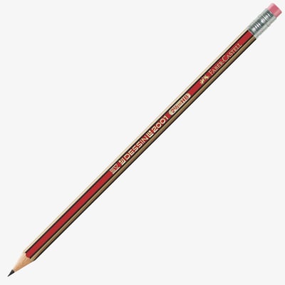 Faber-Castell Dessin 2001 Graphite Pencil with Eraser Tip - HB