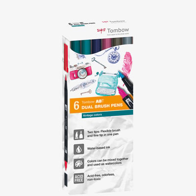 Tombow Tombow ABT Dual Brush Pens - Sunset Colours (Pack of 6)