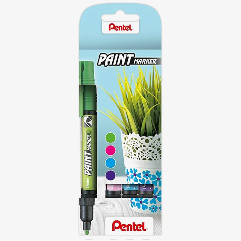 Pentel Pentel MMP20 Paint Markers - Bullet Tip - Assorted Vibrant Colours (Wallet of 4)