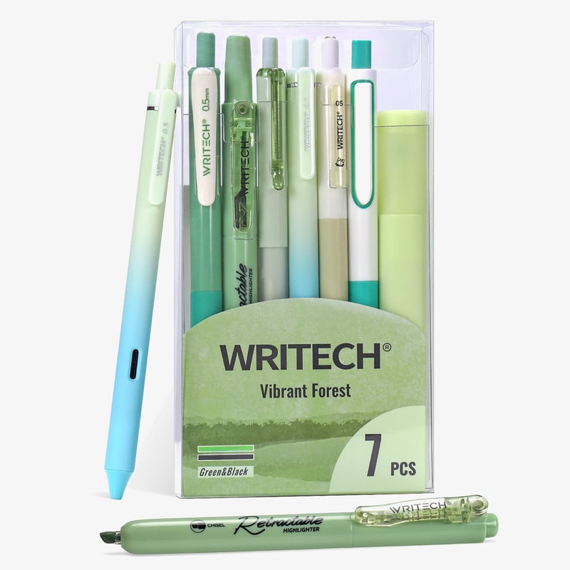 Writech Writech Color Coded Writing Set - Green & Black (Box of 7)