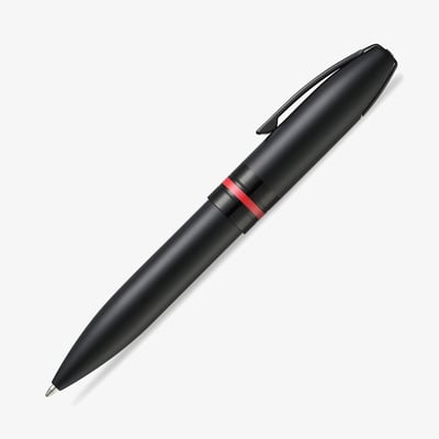 Sheaffer Icon Ballpoint Pen - Matte Black Lacquer Red PVD Trim