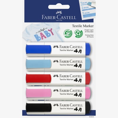 Faber-Castell Faber-Castell Textile Marker - Baby Colours (Pack of 5)
