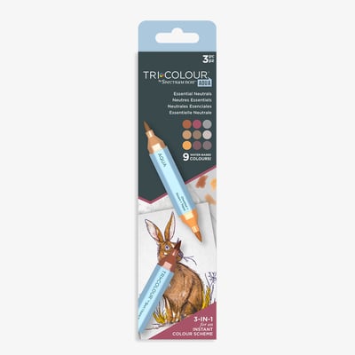 Spectrum Noir TriColour Aqua Markers - Essential Neutrals (Pack Of 3)